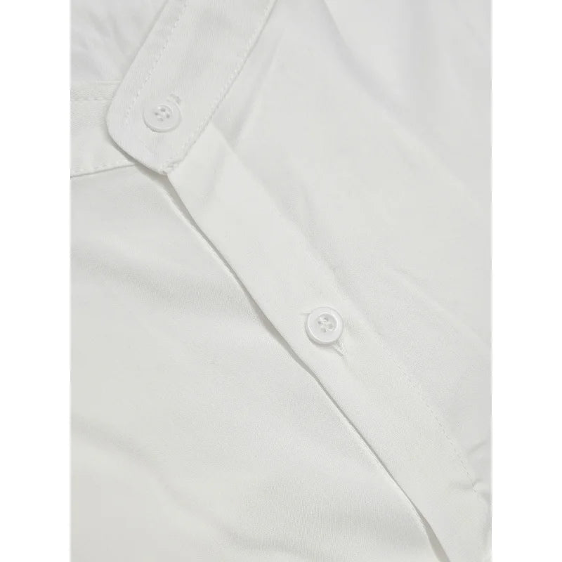 Áo Sơ Mi Nam Cổ Đứng Lịch Lãm Hè Công Sở Cao Cấp