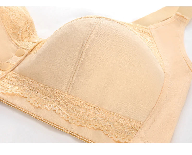 Large size AG lace bra, push-up bra, no underwire, front closure