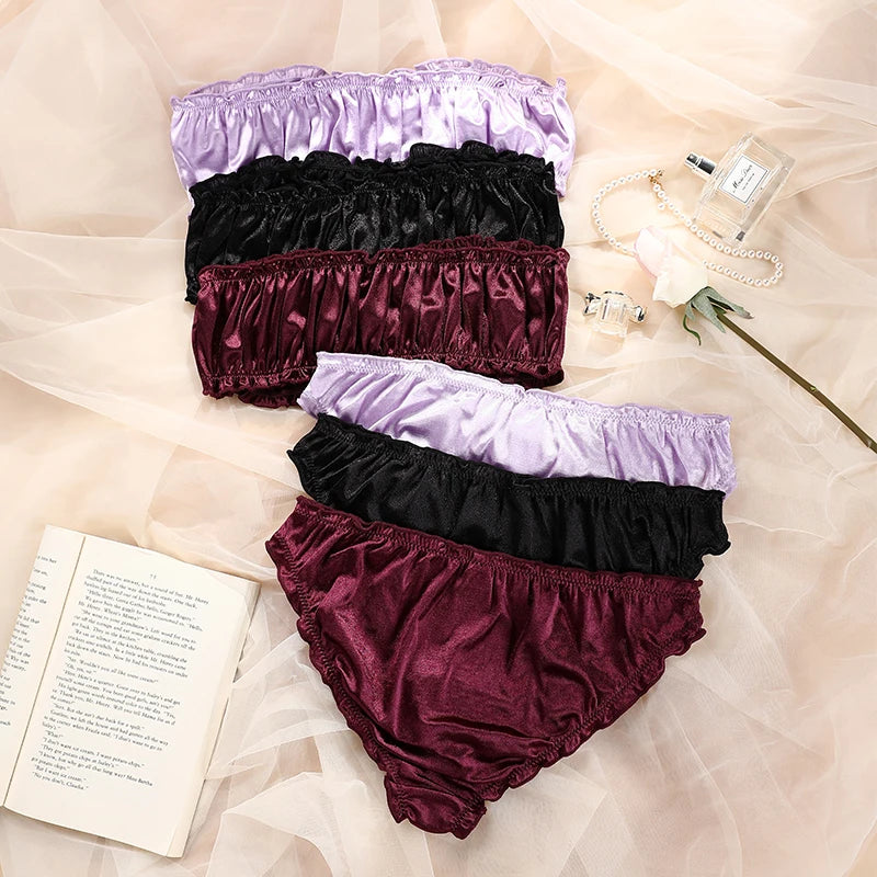 Hot Sale Strapless Underwear Set Bralette Seamless Bra Brasier Tube Top No Pad Bodycon Bandeau 2 Pieces Women Bra Set