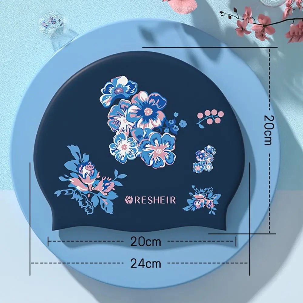 Mũ bơi silicon siêu mỏng bảo vệ tóc & tai dài