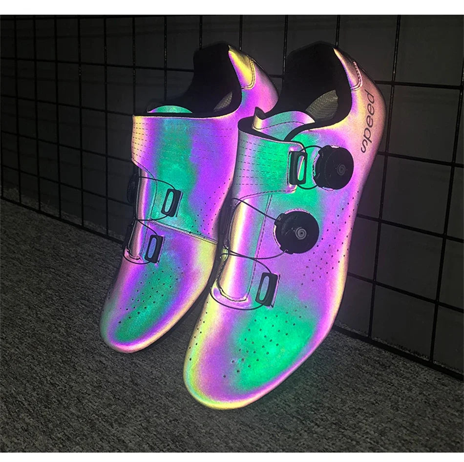 Giày Đạp Xe Nam Siêu Nhẹ Khóa Đôi Phát Sáng MTB