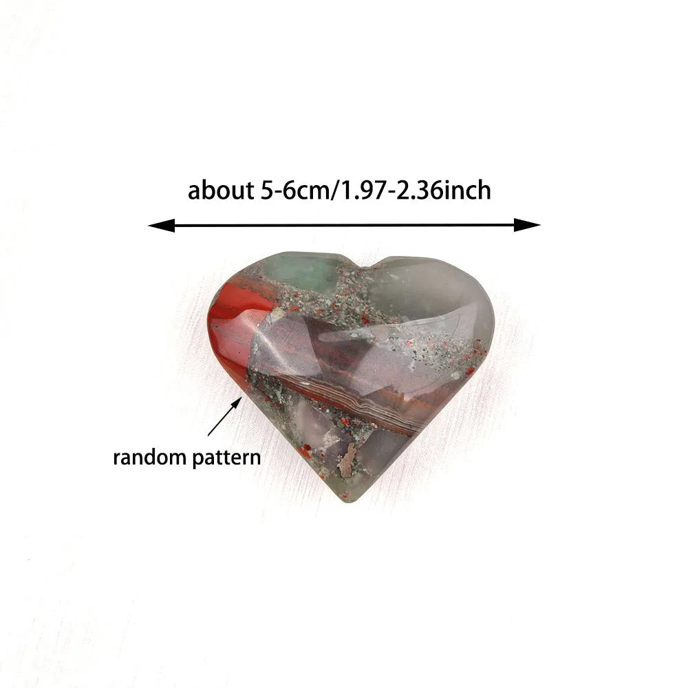 Bloodstone Heart - Healing Stone for Home Decoration