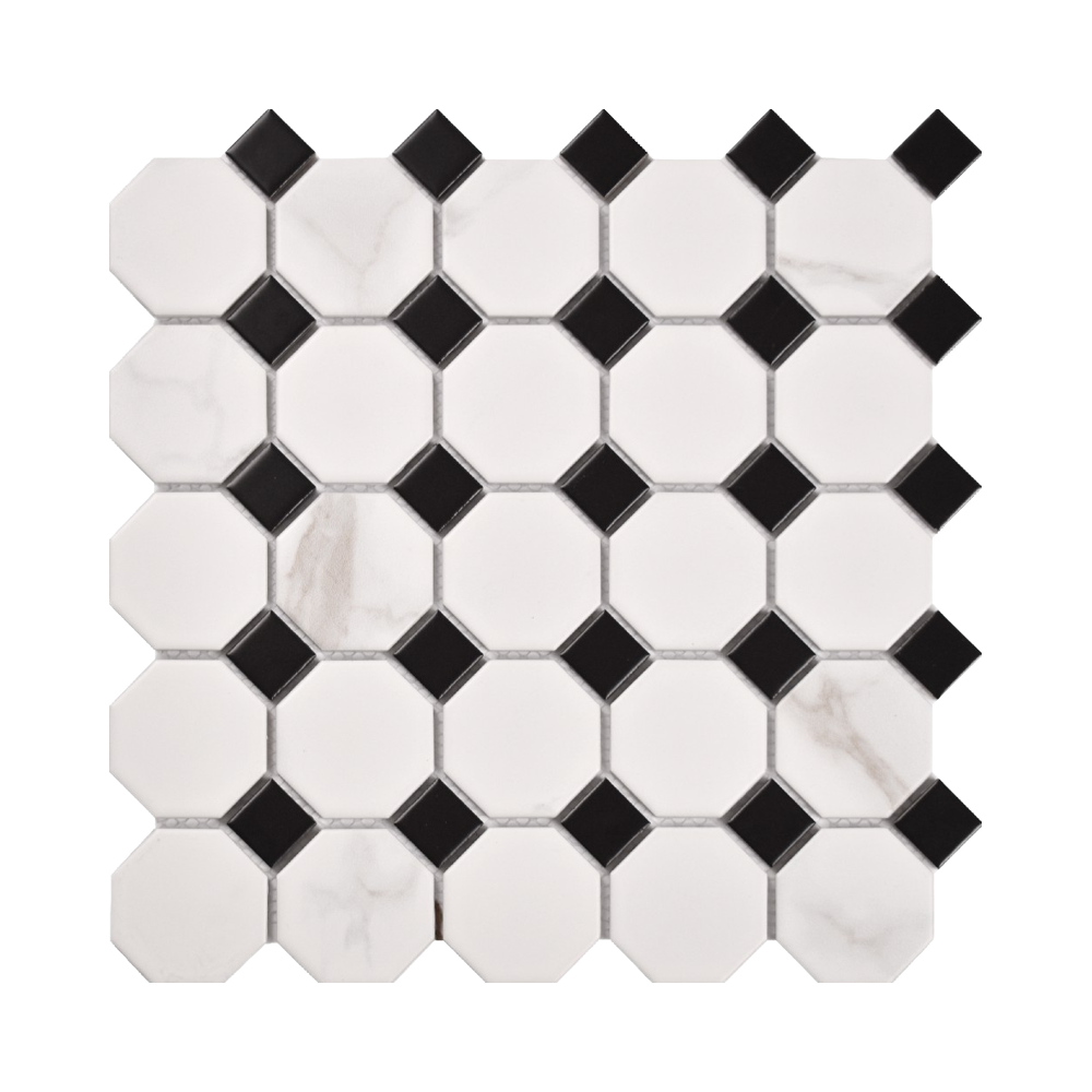 6mm Thick Antibacterial Octagonal Mixed Ceramic Mosaic Tile
