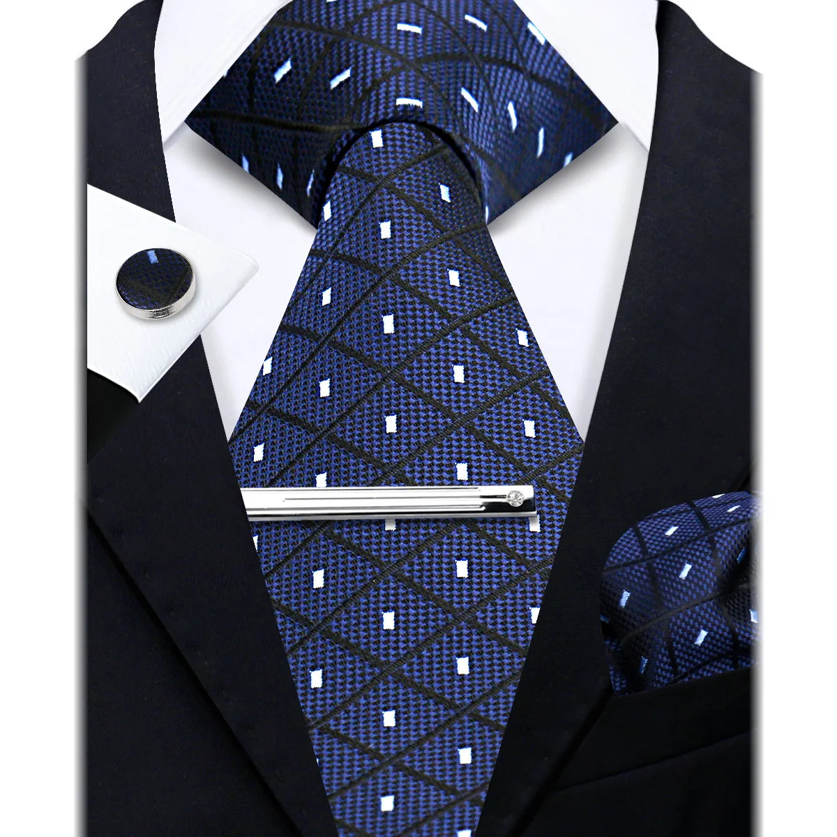 Bộ Cà Vạt Lụa Nam Cao Cấp Kèm Khăn & Măng Sét