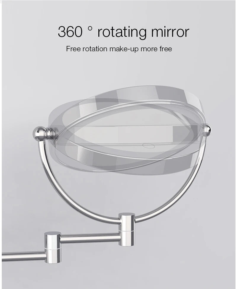 High-end Gold-Plated LED Folding Makeup Mirror