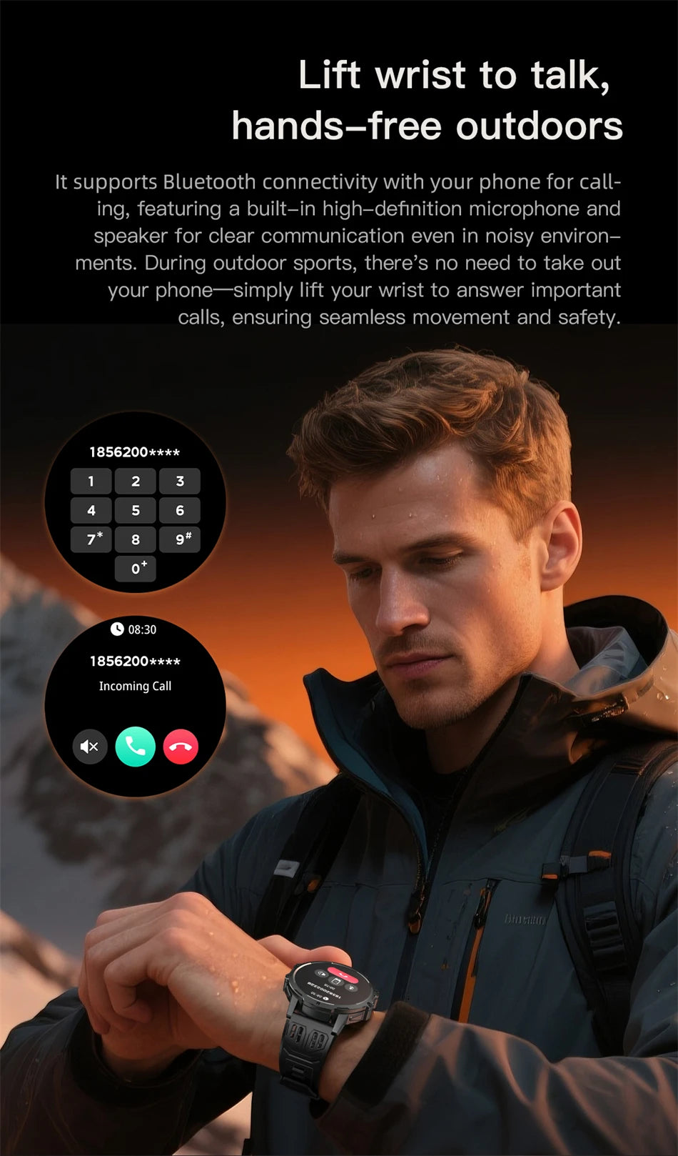 Đồng Hồ Thông Minh AMOLED GPS Sức Khỏe IP68 1.7