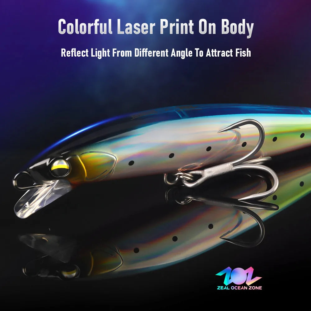 Kingdom Heavy Minnow Lure 140mm 38g Sinking Rolling Wobblers Artifical Hard Bait For Saltwater Seabass Pike Fishing Tackle