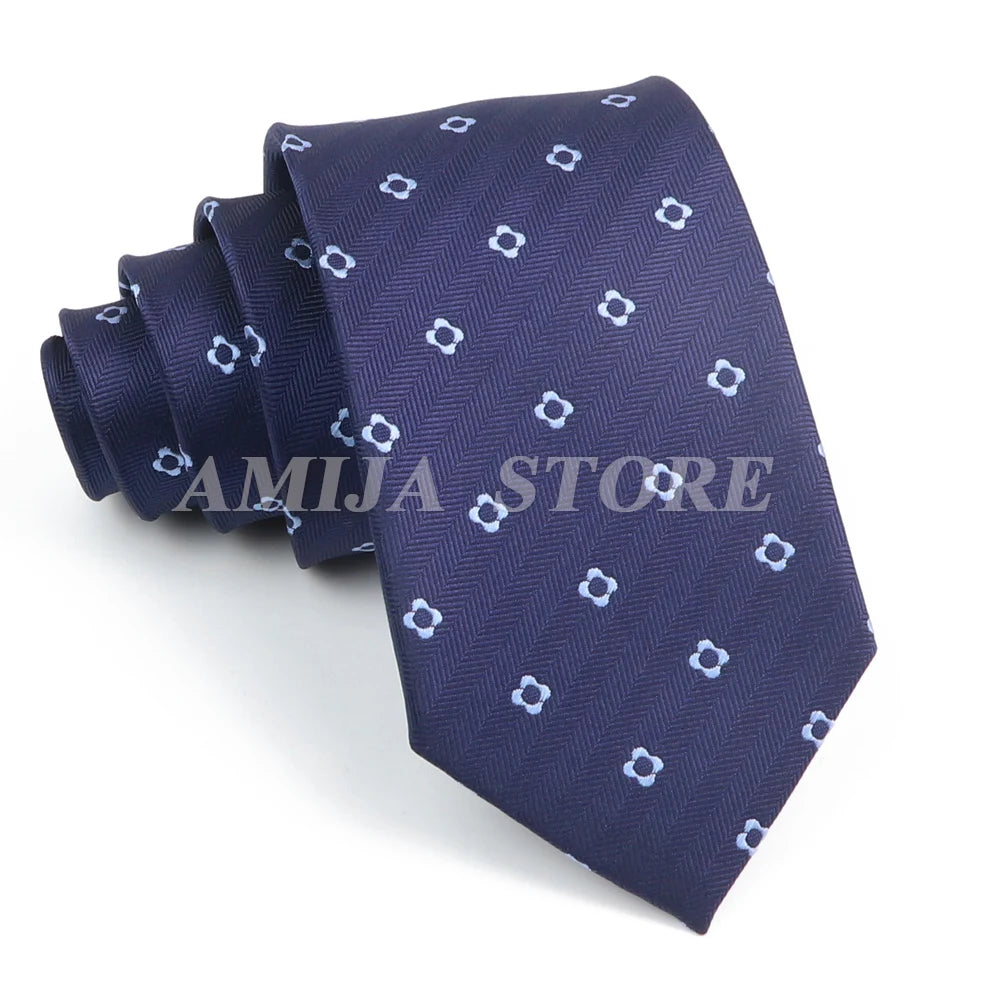 Cà vạt nam cao cấp chấm bi xám 6.5cm thời trang