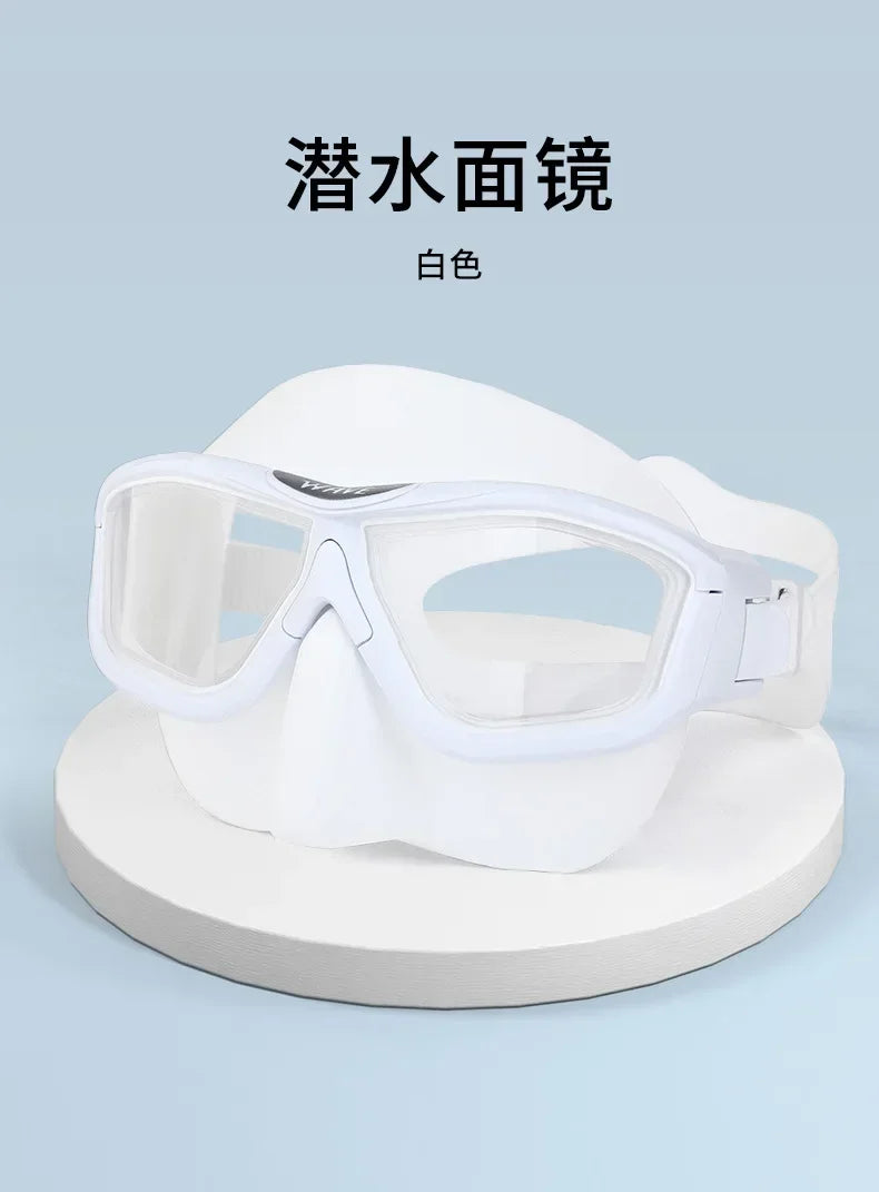 Professi onal Anti-fog HD Large Frame Lens Freediving Snorkeling Eq uipment Scuba Full Face Large Frame Diving   Goggles