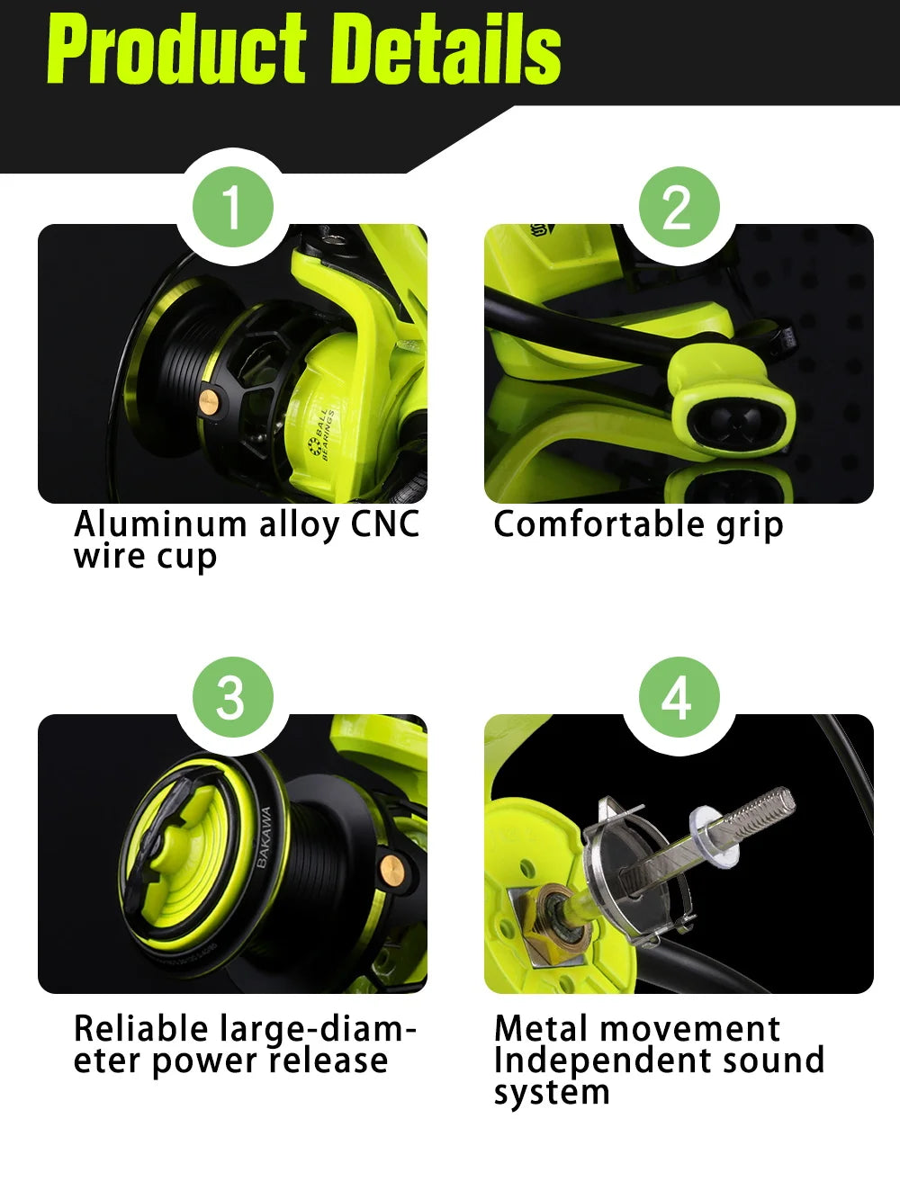 Máy câu BAKAWA 1000/2000/3000 - Quay mượt, bền bỉ