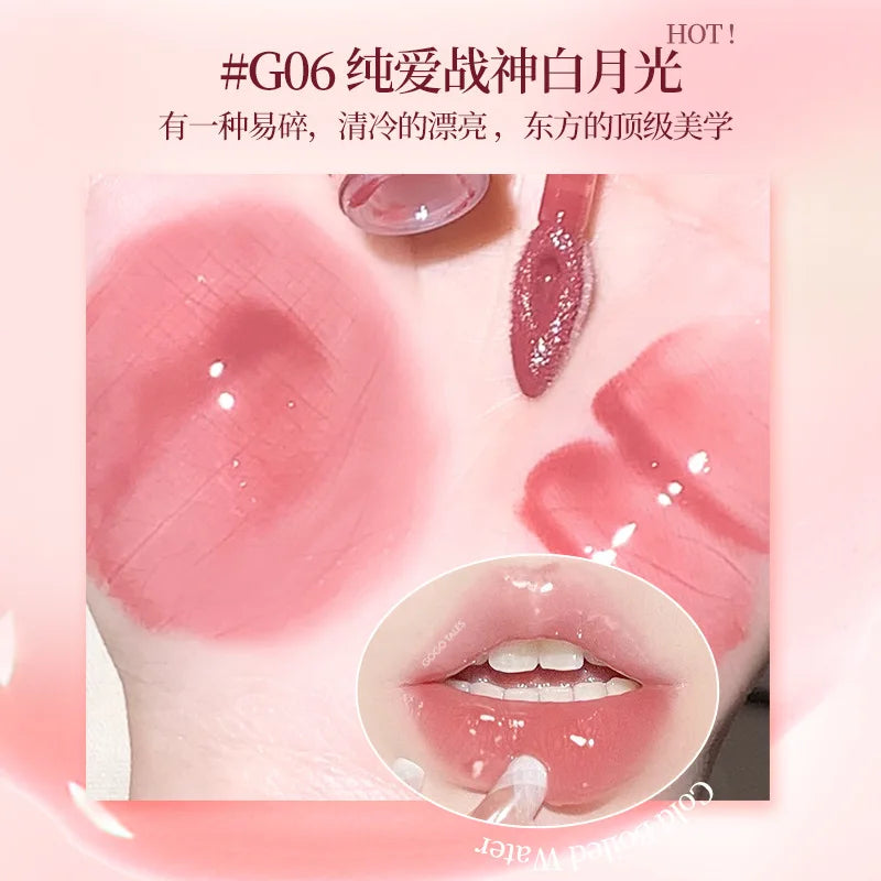 GOGOTALES Big Ice Bucket Lip Serum Lip Gloss Lip Glaze Moisturizing Hydrating Dead Skin Peeling Lip Mirror Lipsticks Cosmetics