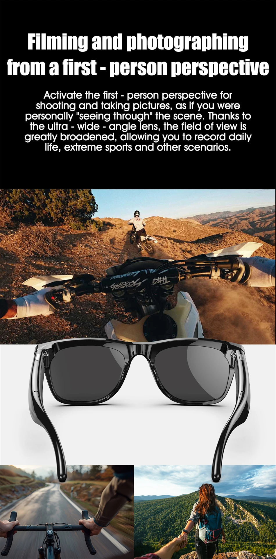 LIGE AI Smart Glasses: Bluetooth Calling, Camera, Music