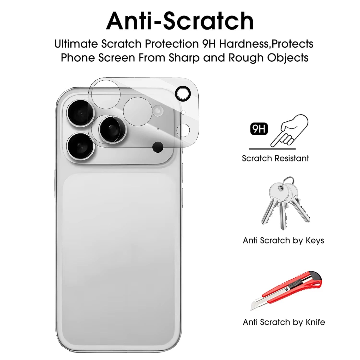 3-Piece Tempered Glass Camera Protector for iPhone 11-17