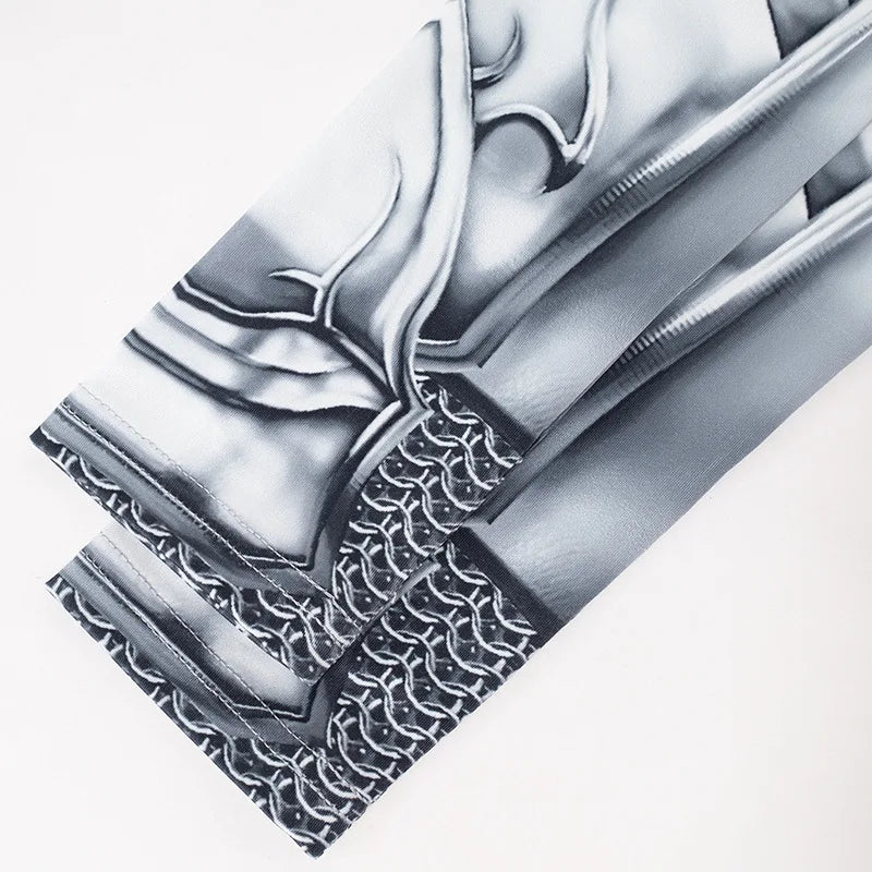 Goth Dark Techwear Printed Y2k Fashion Bodysuits Cyber ​​Gothic Punk Long Sleeve T-shirts Bodycon Women Grunge Streetwear Bodysuit