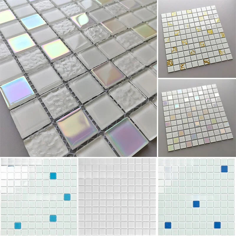 Simple Glass Mosaic Tiles for Interior Decoration 30x30cm