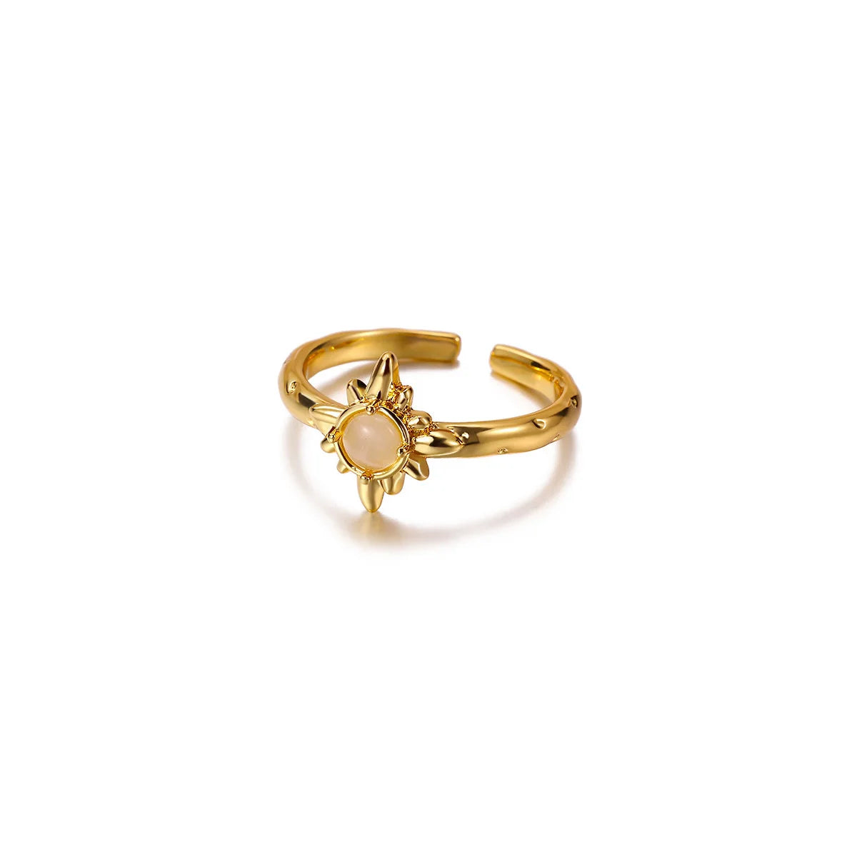 Chic Sun Jade Stone Women's Gold Ring Fashion Waterproof