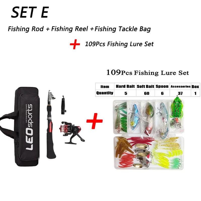 Bộ Cần Câu Đa Năng 1.6M Gồm Máy, Mồi, Túi Du Lịch