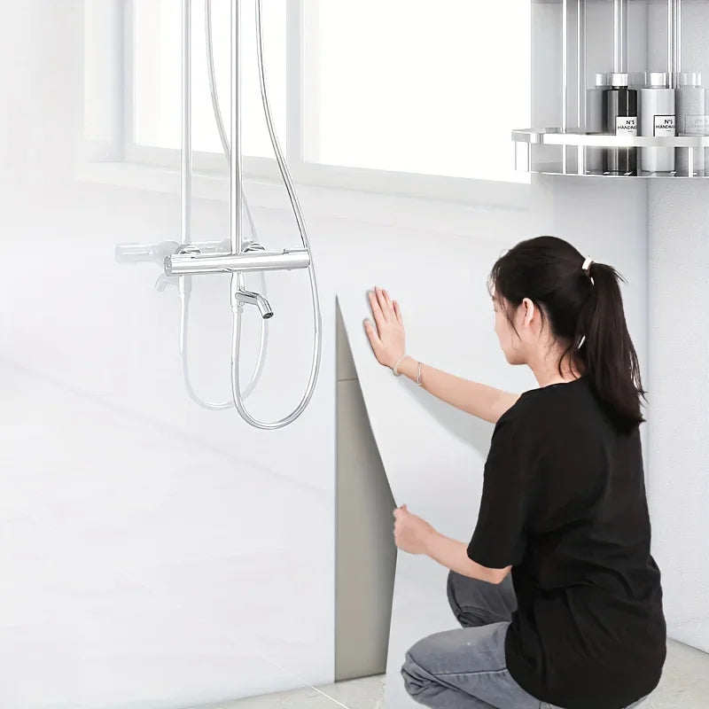 Self-Adhesive Waterproof Wall Stickers Marble and Tile Patterns Easy Match Washable for Kitchen Bathroom Renovating Wallpaper