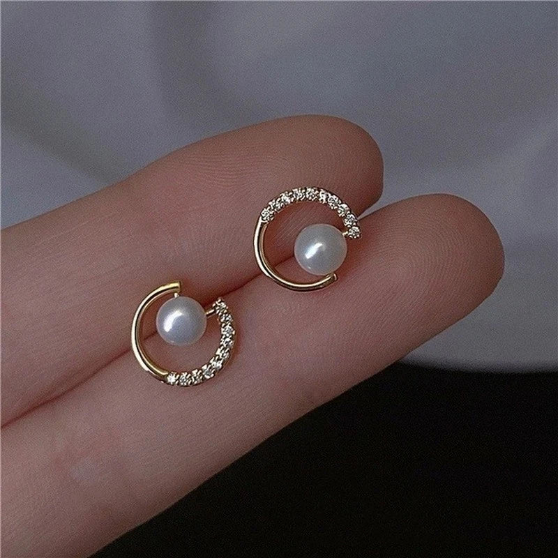 Luxury 14k Gold Pearl Earrings for Women