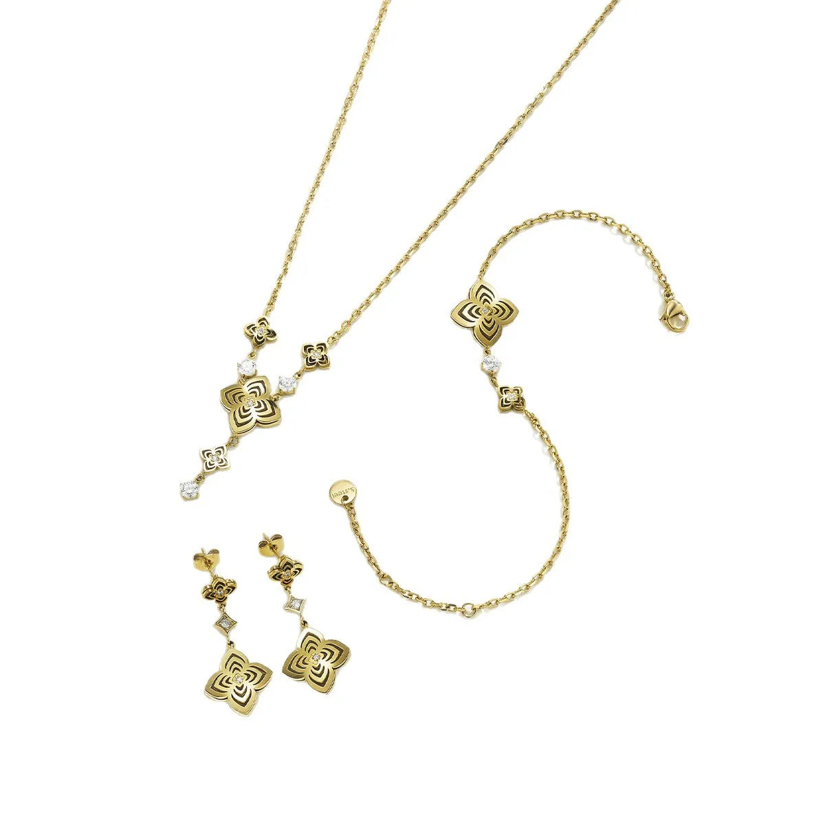 Unique Luxurious 18K Gold Plated Flower Jewelry Set