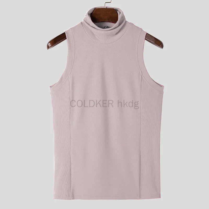 Áo Tank Nam Đen Cổ Lọ Thể Thao Phong Cách Streetwear - Daisan Mart