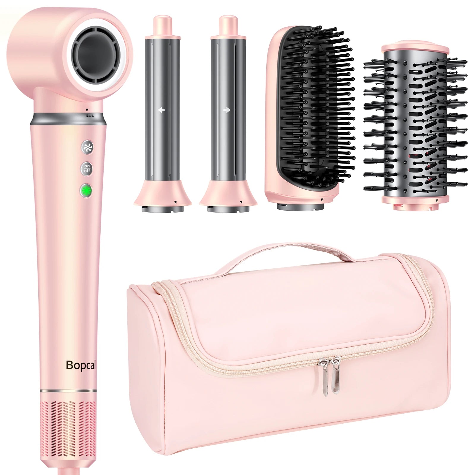 High Speed ​​5 in 1 Hair Dryer Hot Air Comb Set,Hair Brush Curling Iron Hair Straightener Styling Tool For Blow Dryer Gift Box