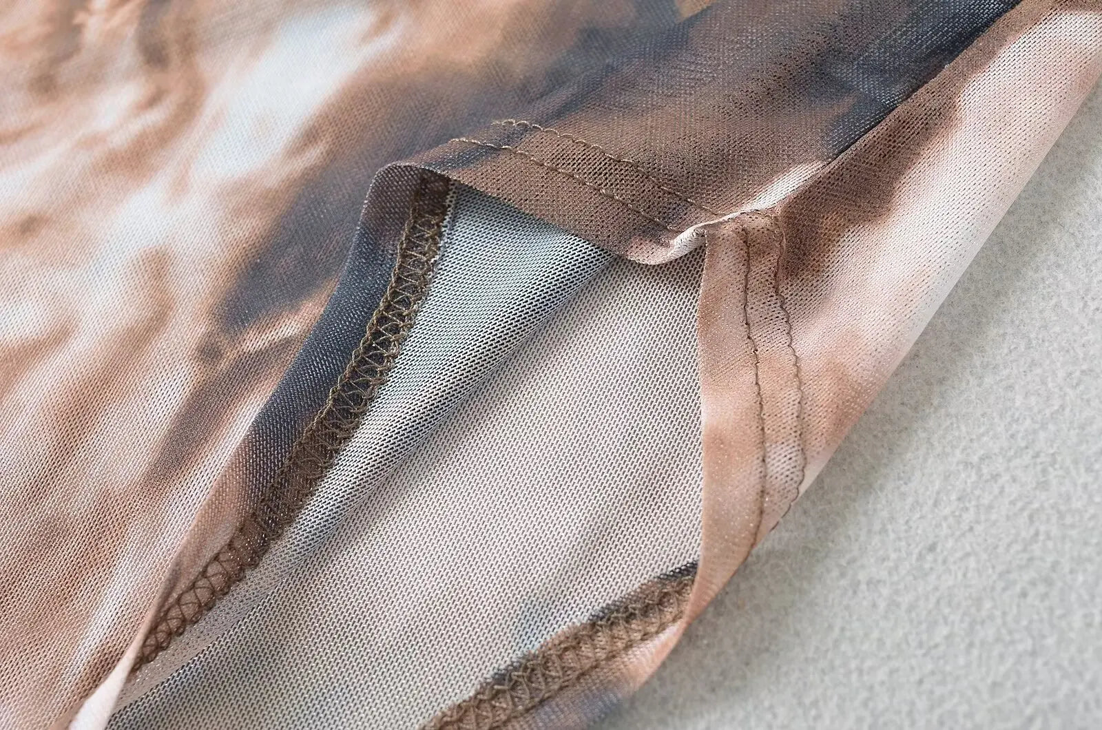 Sexy 2-Color Ombre Mesh Long Sleeve Bodysuit 2025