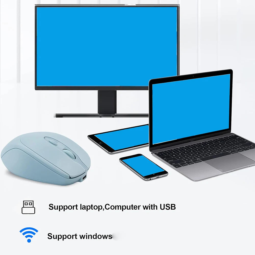 Rechargeable Wireless Computer Mouse 2.4G Bluetooth-Compatible Wireless Mouse USB Silent Gamer Mice For PC Laptop Macbook Tablet