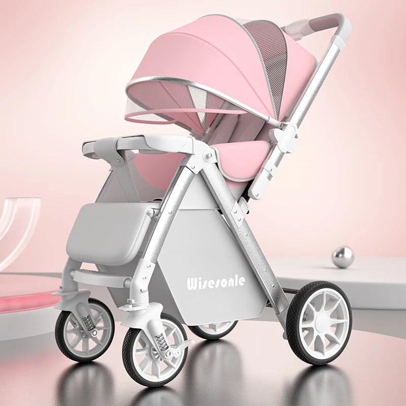 High-end folding 2-way baby stroller, sitting and lying