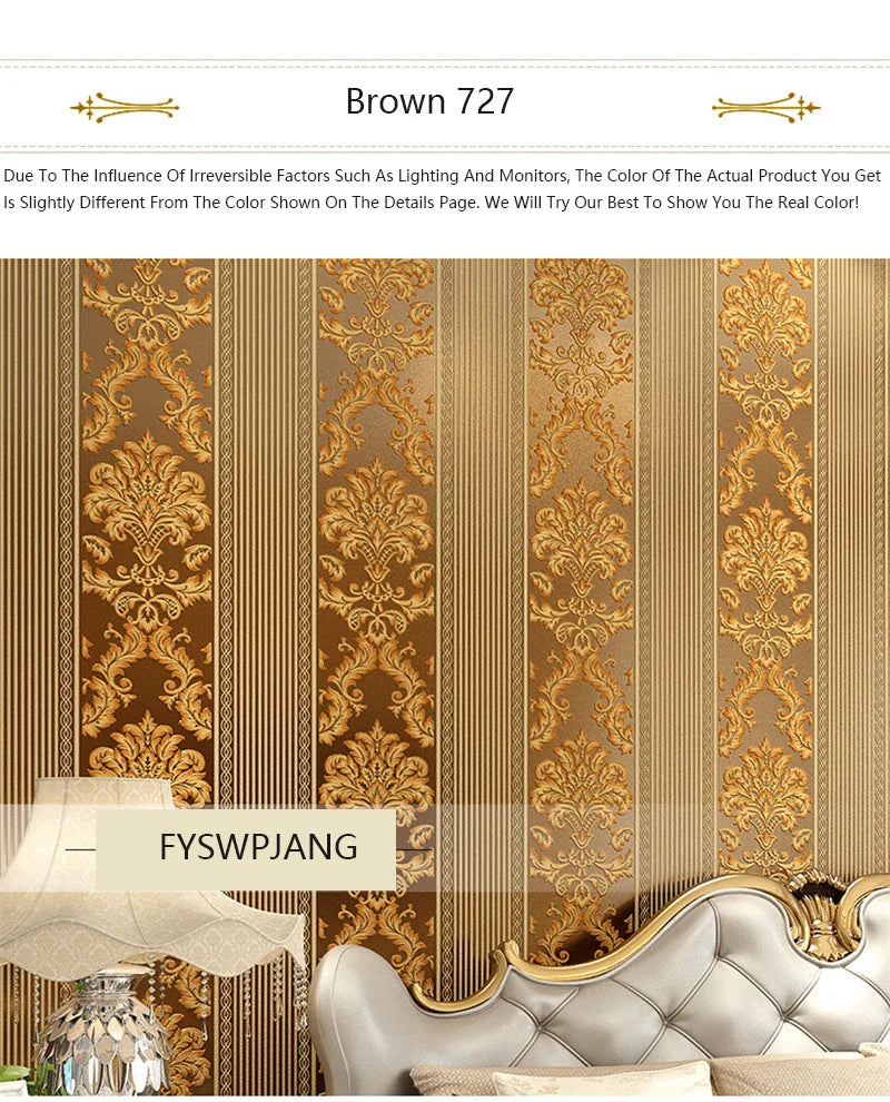 European 3D Wallpaper for Luxury Bedroom &amp; Living Room