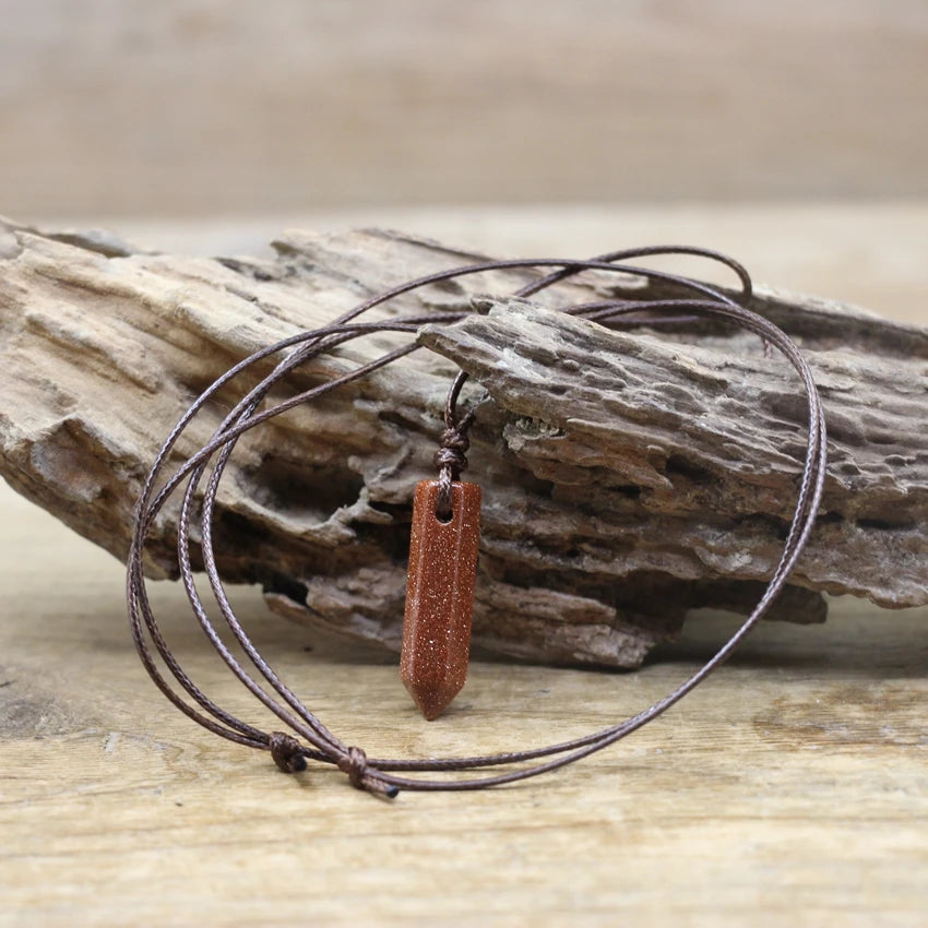 Hexagonal Natural Quartz Stone Necklace