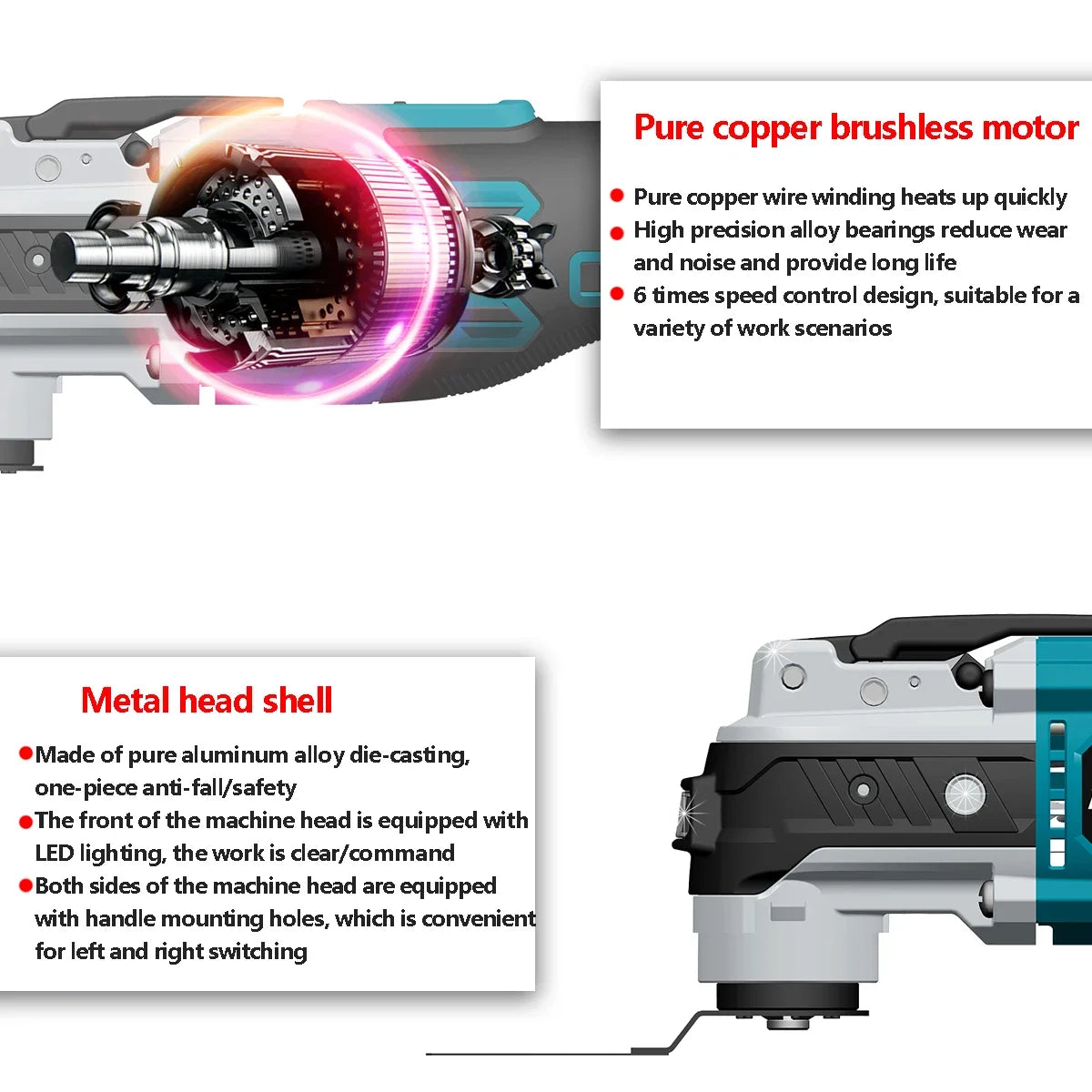 Brushless Electric Oscillating Multifunction Tool Wireless Woodworking Cutting Variable Speed ​​Trimmer Saw For Makita 18v Battery