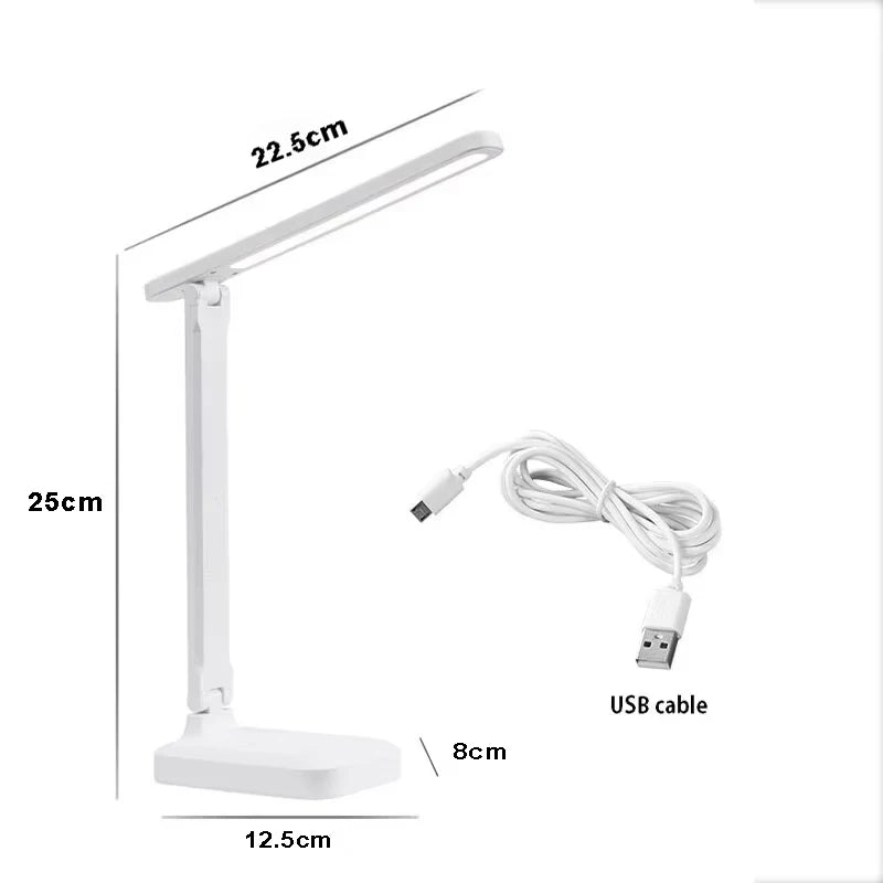 Dimmable USB White LED Touch Folding Desk Lamp for Study