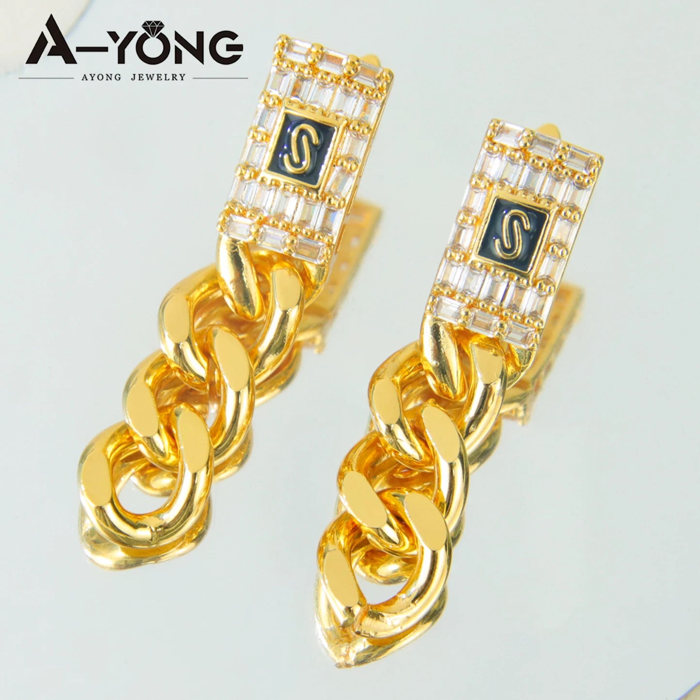 21K Gold Jewelry Set with High-End Zircon Stones Dubai