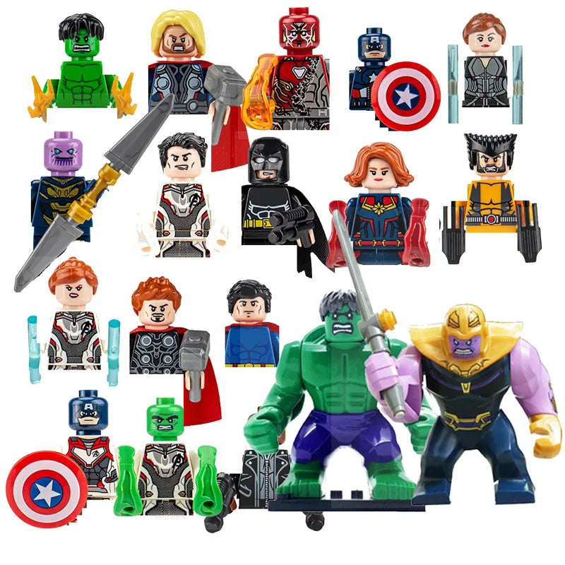 Set of 42 DIY Assembled Marvel Superhero Models