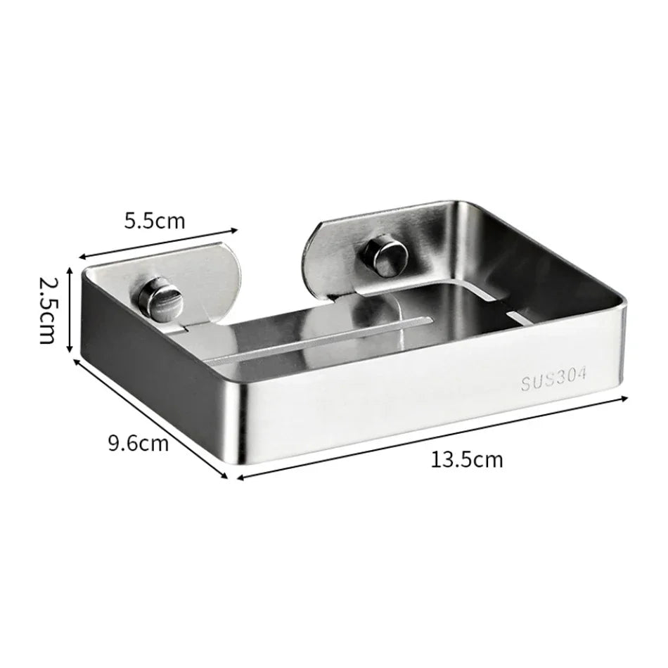 304 Stainless Steel Bathroom Shelf Wall Mounted Shower Soap Holder Shapoo Storage Organizer Rack Kitchen Bathroom Accessories