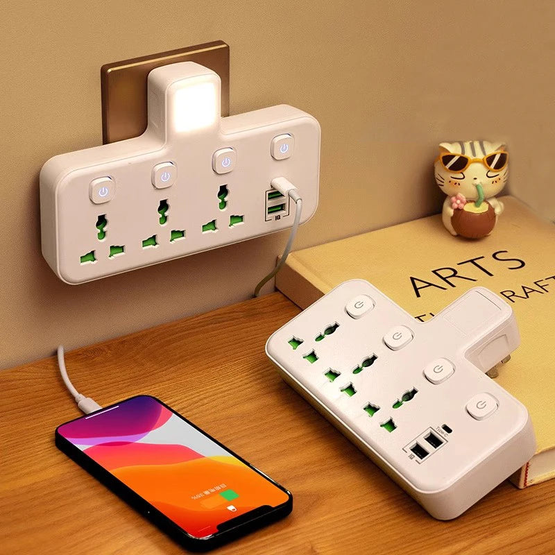 Ổ Cắm Điện Đa Năng Thông Minh Có Đèn & USB Sạc - Daisan Mart