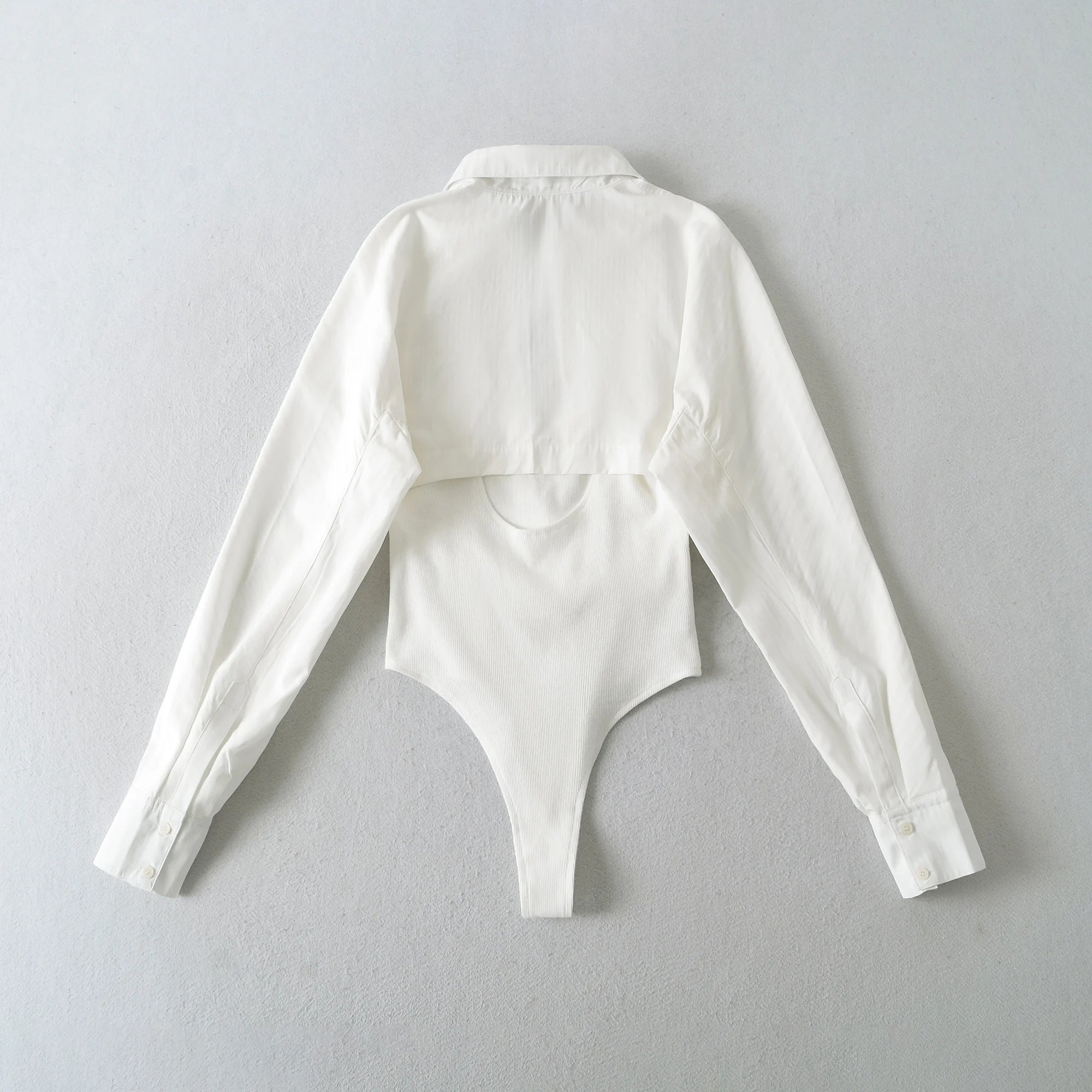 Bộ Body Áo Sơ Mi Dài Tay Đen Trắng Gợi Cảm 2025 - Daisan Mart