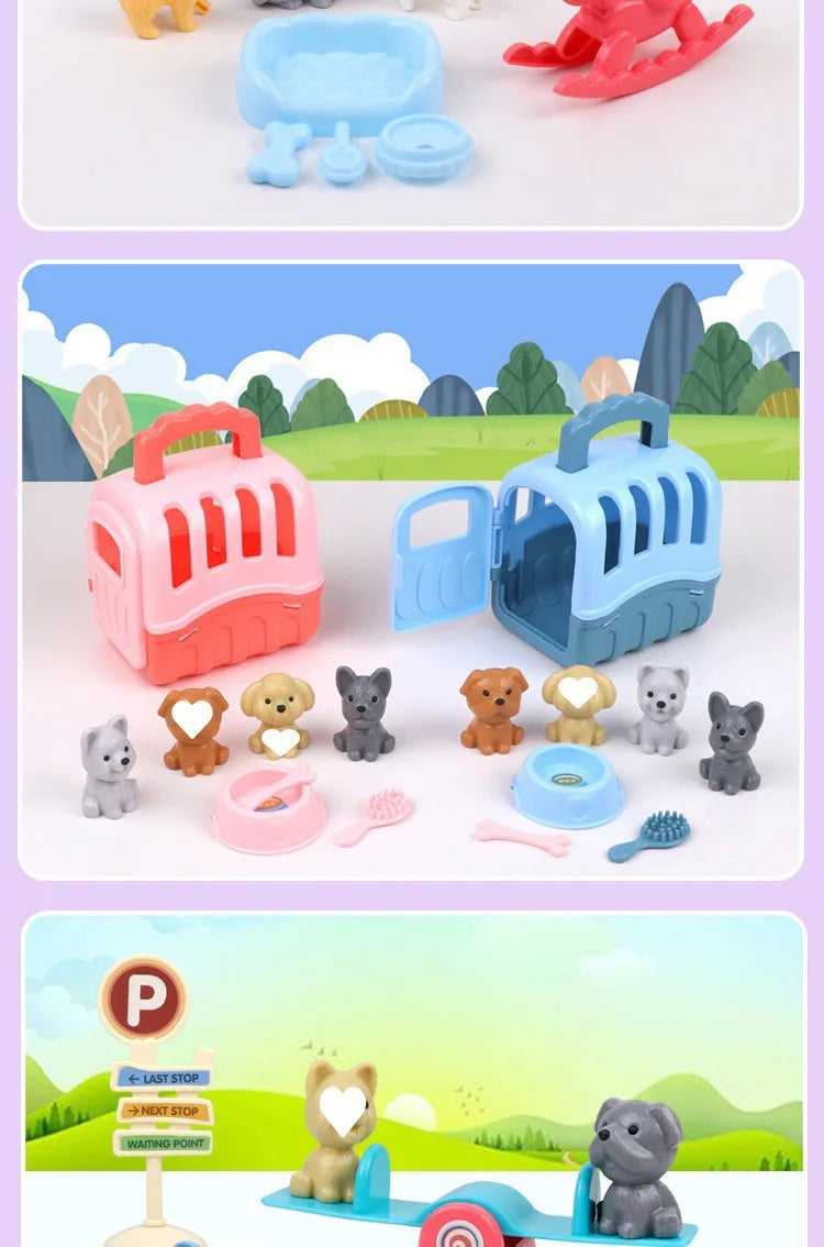 Bộ Đồ Chơi Gia Đình Thú Cưng Mini Dễ Thương Cho Bé