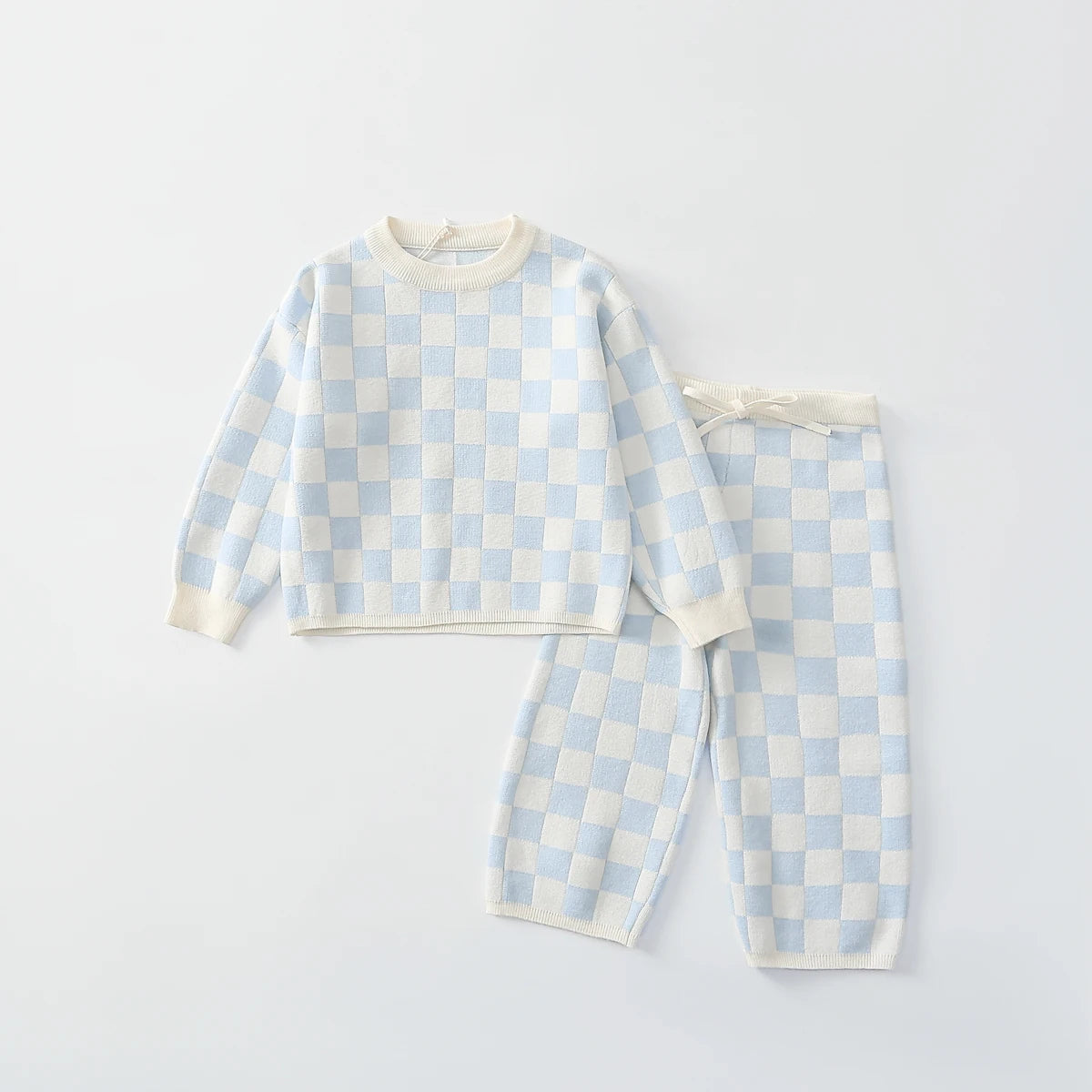 Boys and Girls 2-Piece Woolen Outfit Shirt + Striped Pants Children 1-5 Years