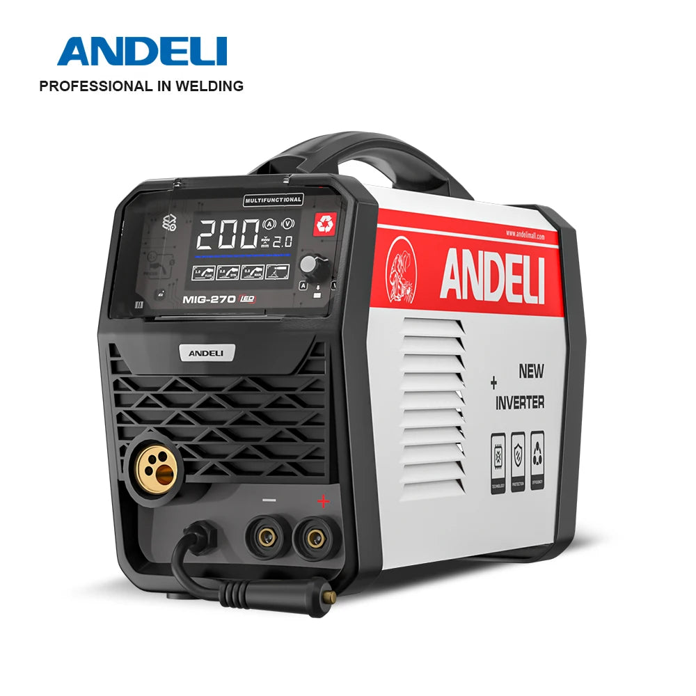 ANDELI MIG-270 Semi-automatic Welding Machine 3 in 1 MIG/Lift TIG/Stick Inverter MIG Welder Gas/Gasless Welding for Household - Daisan Mart