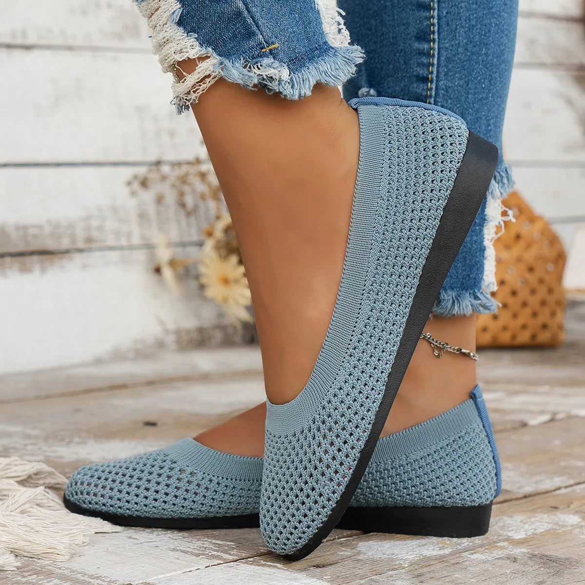 Giày Bệt Nữ Mũi Tròn Êm Ái Thời Trang Năng Động