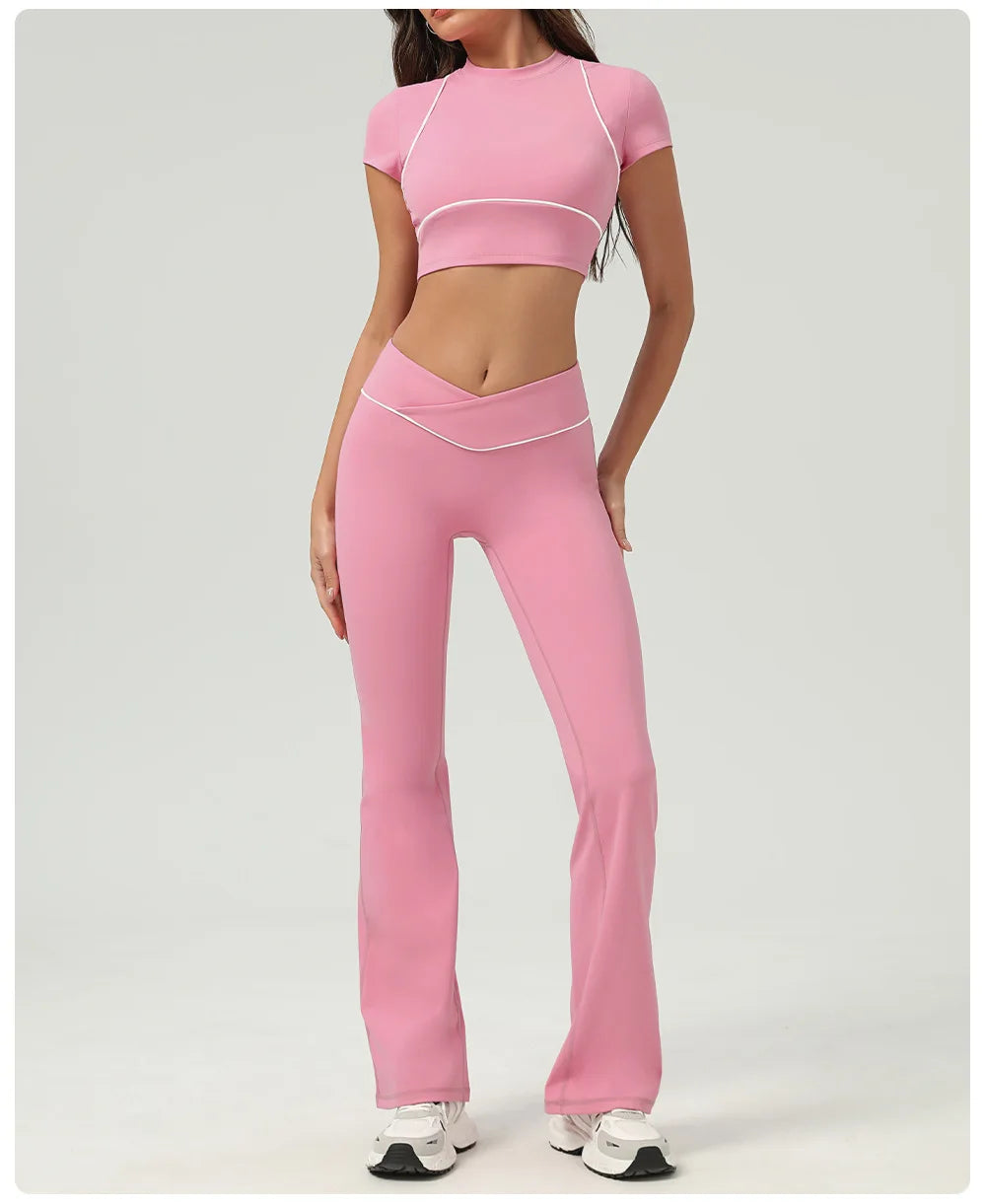 Women's Yoga Top: Women's Short Sleeve Push Up Sports Top