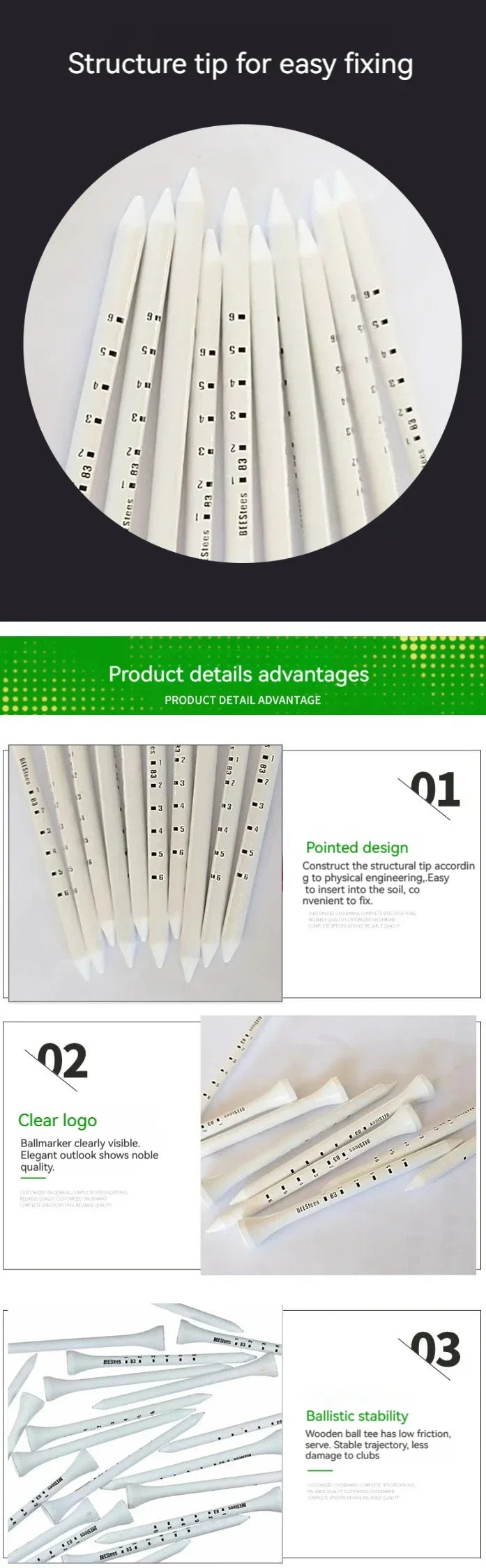 Set of 50 PGM Durable Wooden Golf Chairs - Stability &amp; Increased Accuracy