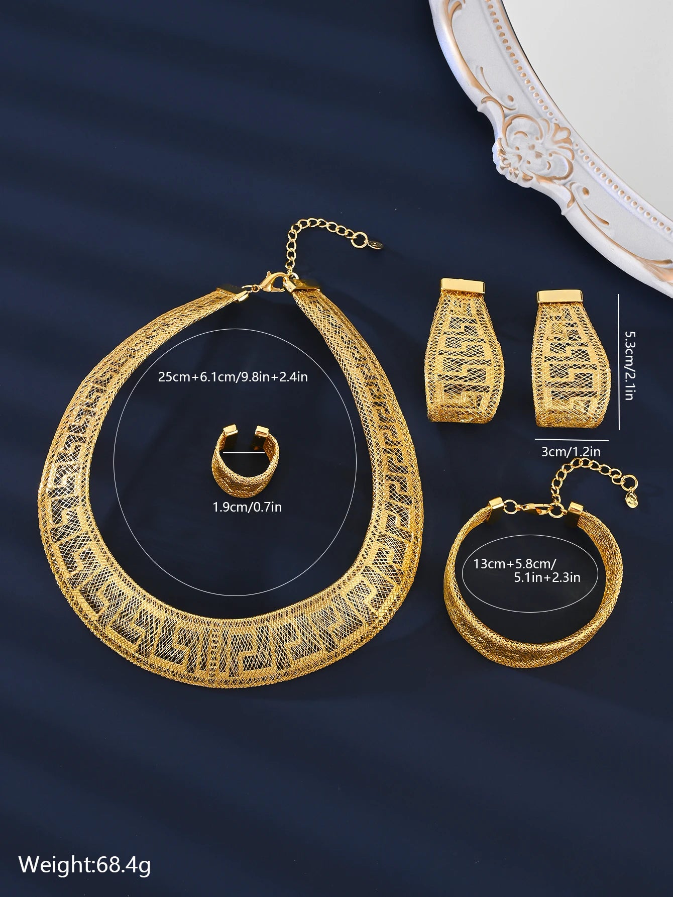 Luxurious 18k Dubai &amp; Indian Gold Jewelry Set