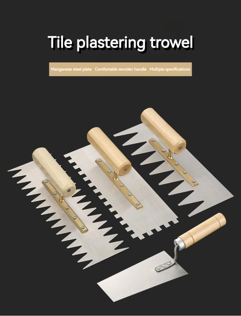 Serrated Trowel Tile Tiling Tool for Masons Workers Auxiliary Plastering Decoration Toothed Knife Ceramic Widened Large Boards