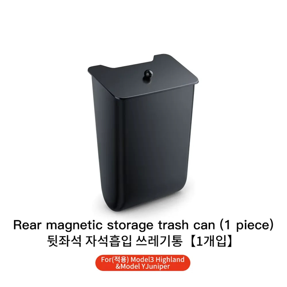 YZ Rear Seat Trash Can For Tesla Model 3 Y Highland Juniper Rear Interior Storage Box Magnetic garbage bin Car Accessories - Daisan Mart