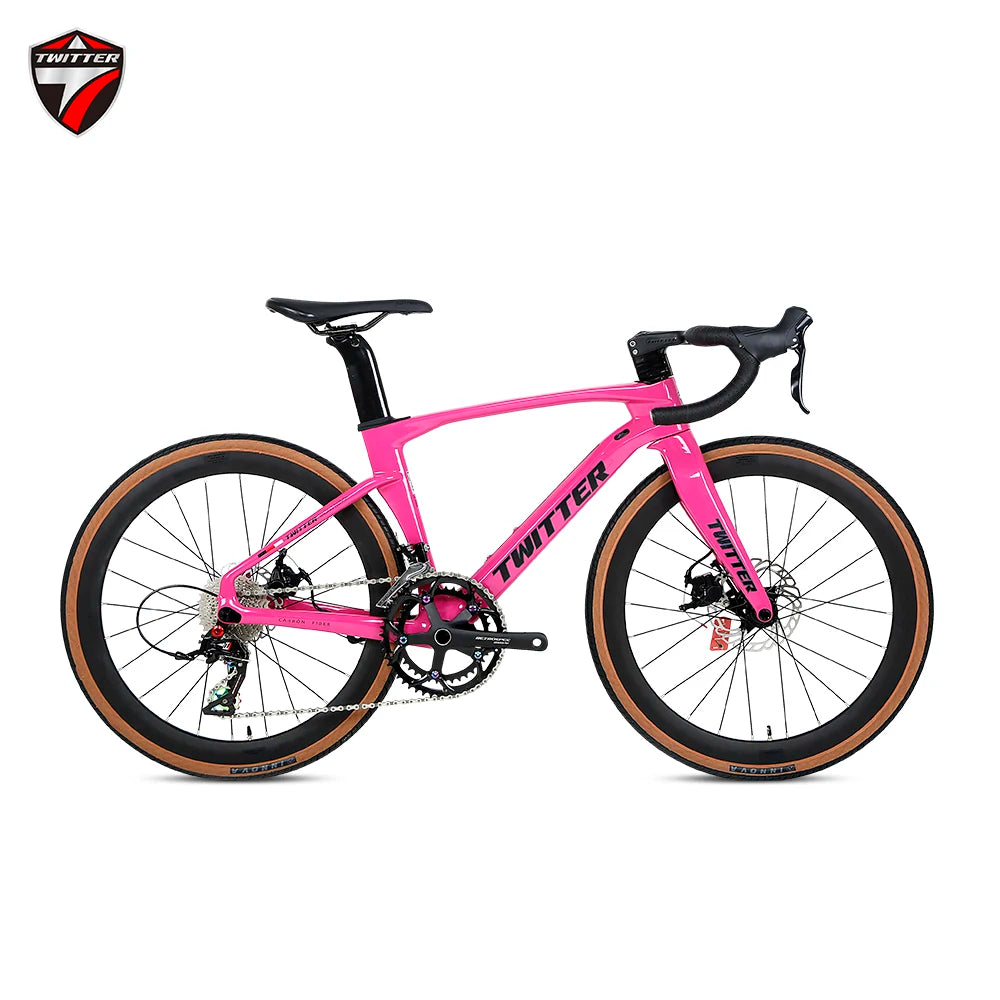 Twitter children's carbon fiber road bike 24 inch Hydraulic Disc Brake Road Racing Bicycle WheelTop GEX-12S student bicicleta