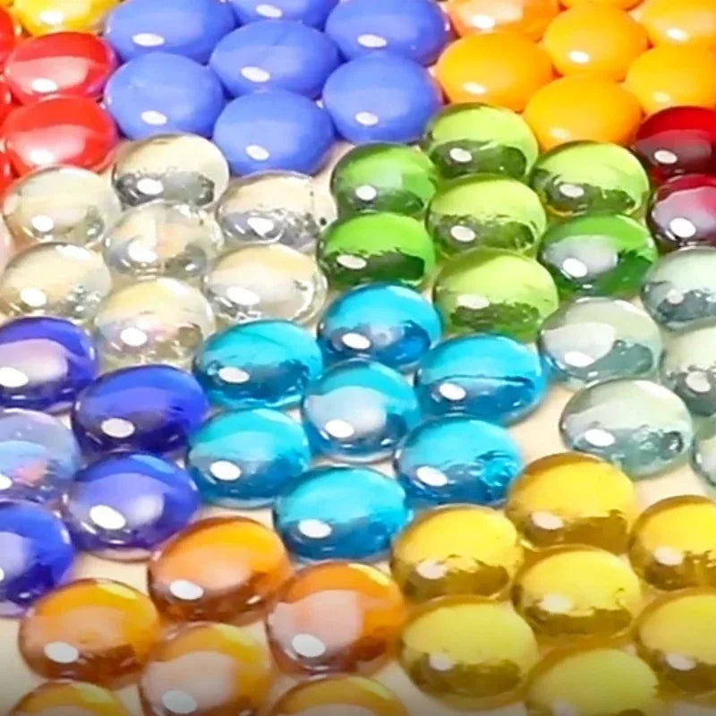 DIY Multicolored Round Glass Mosaic Beads 100g