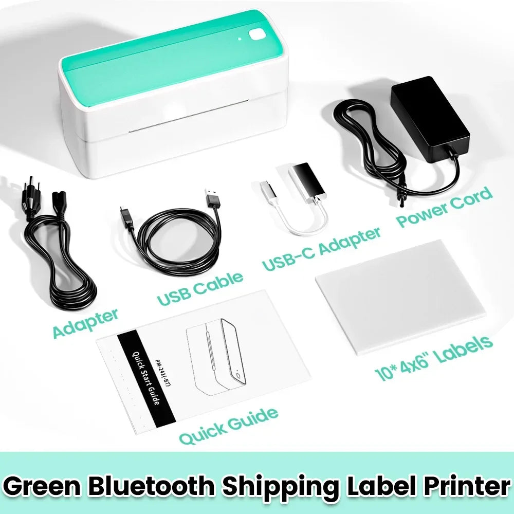 Phomemo 241 Bluetooth Thermal Label Printer Wireless Small Shipping Label Printer 4X6 Compatible with iPhone Android Mac Window - Daisan Mart